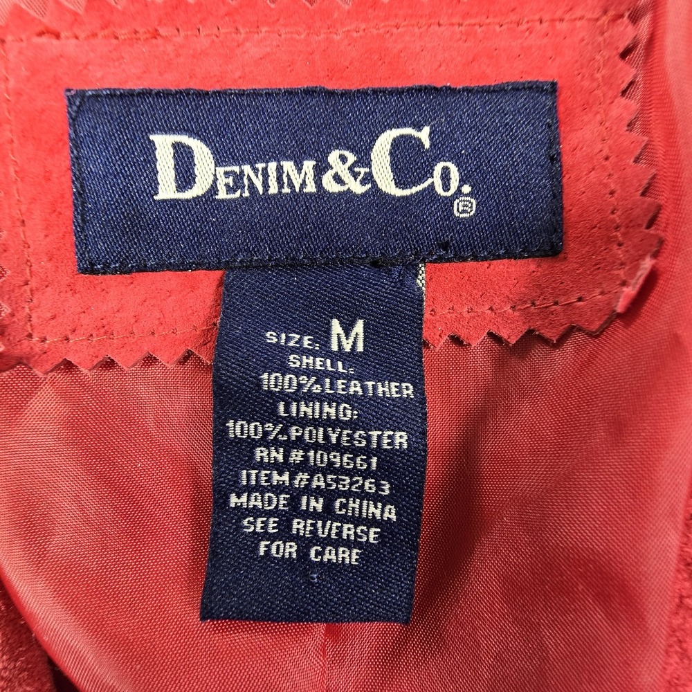 Denim&Co Red Suede Fringe Jacket - Picture 13 of 14